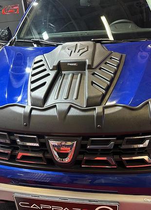 Накладка на капот (abs) для dacia duster 2018-2024 рр