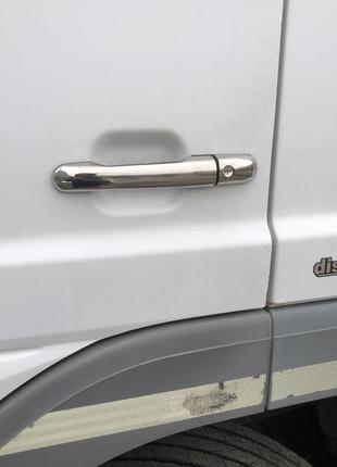 Накладки на ручки (2 шт, нерж) omsaline - італійська нержавіюча сталь для mercedes atego