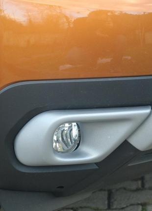 Накладки на противотуманки(abs, серая) для renault duster 2018-2024 гг