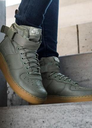 Nike w sf af 1 mid - dark stucco3 фото