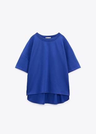 Базова синя оверсайз футболка zara