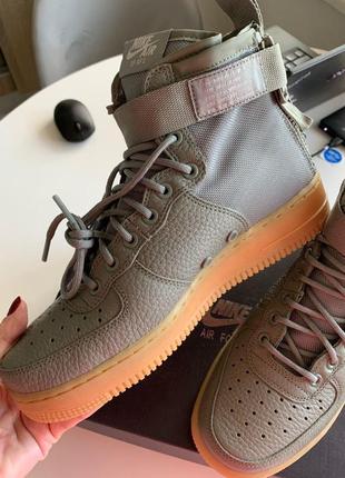 Nike w sf af 1 mid - dark stucco8 фото