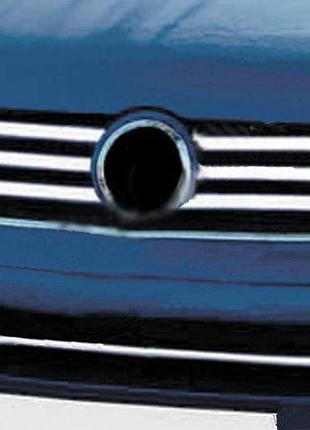 Накладки на решетку (6 шт, нерж) omsaline - итальянская нержавейка для volkswagen t5 multivan 2003-2010 гг