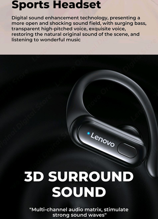 Навушники бездротові bluetooth 5.3 lenovo хт60 спортивніі, наушни5 фото
