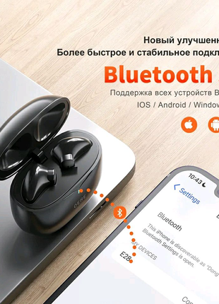 Навушники бездротові bluetooth 5.3, фірмові qere е28, наушники10 фото