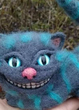 Кіт з валяний з  вовни " чешир "( під замовлення, представлено для прикладу)