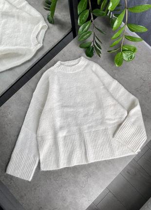 Молочный свитер джемпер reserved с шерстью альпаки
