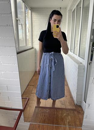 Юбка миди в полоску