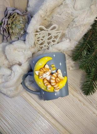 Чашка з декором із полімерної глини