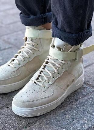 Nike air force mid- fossil sail1 фото