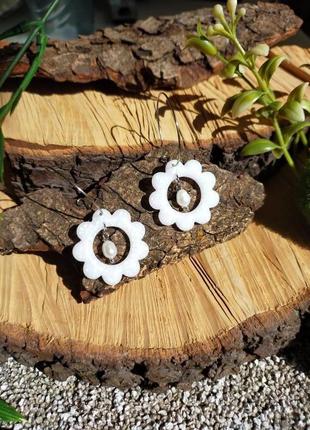 Серьги кольца с перлами