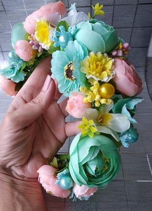Український віночок з квітів "янголятко"6 фото