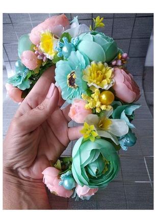 Український віночок з квітів "янголятко"1 фото