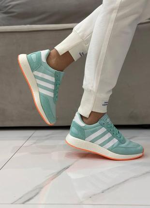 Женские кроссовки зеленые adidas iniki turquoise2 фото