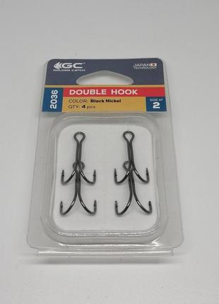 Гачки подвійні рибальські golden catch double hook 2036 n°2