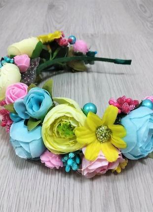 Український віночок з квітів "янголятко"1 фото