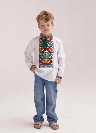 Рубашка вышиванка детская для мальчика "сава"1 фото
