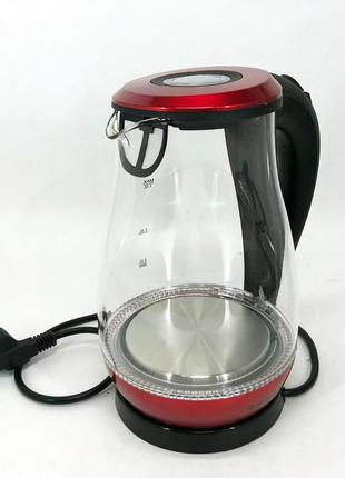 Чайник прозорий з підсвічуванням rainberg rb-914, маленький електрочайник, be-954 електронний чайник