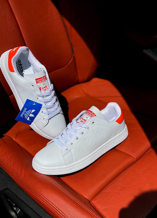 Adidas stan smith red and white