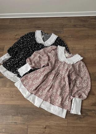 Шикарные платья с воротничком в цветочный принт xs/s. и /m/l1 фото