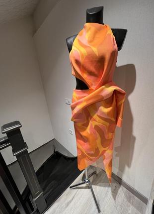 Стильное экстравагантное платье asos в оттенках апельсина