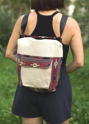 Жіноча текстильна сумка-рюкзак "марена"3 фото