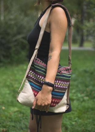 Текстильна сумка-рюкзак  «мазунка» ручної роботи..1 фото
