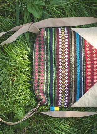 Текстильна сумка-рюкзак  «мазунка» ручної роботи.2 фото