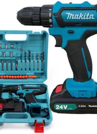 Шуруповерт makita 550 dwe (24v, 5.0ah) с набором инструментов, за