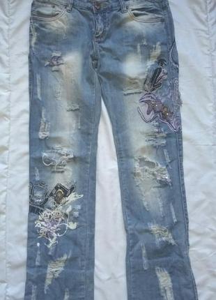 Классные рваные джинсы 30р1 фото