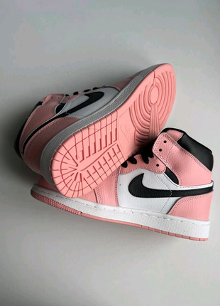 Nike air jordan 1 retro high pink «black logo» 1