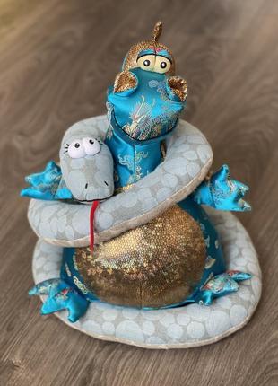 Набір м’яких іграшок символів року за китай календарем дракон змія