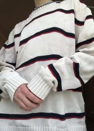 Большой свитер в полоску мужского хлопка marks spencer