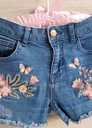 Джинсовые шорты с  вышивкой mantaray