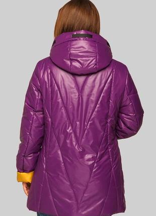 Трендовая женская куртка на весну из стеганой плащевки, для пышных форм2 фото
