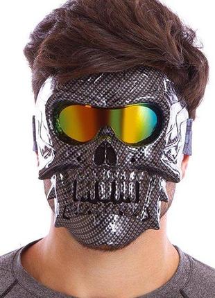 Маска череп пол-лица mz-5 серый (60508193), fdso