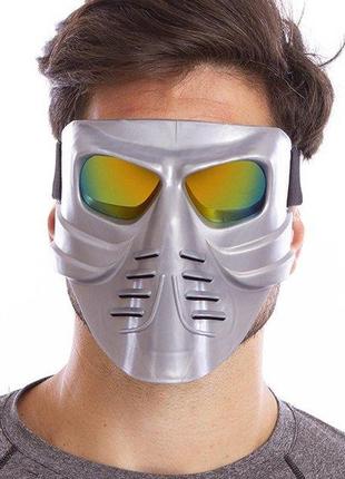 Маска череп пол-лица mz-3  серый (60508192)