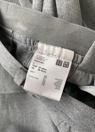 Uniqlo серые базовые брюки брюки леггинсы прямые3 фото