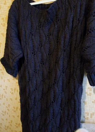 Вязаное обьемное платье туника ручная работа4 фото