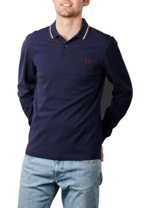 Поло лонгслів fred perry з довгим рукавом та комірцем рубашка / polo by ralph lauren футболка lacoste hugo boss