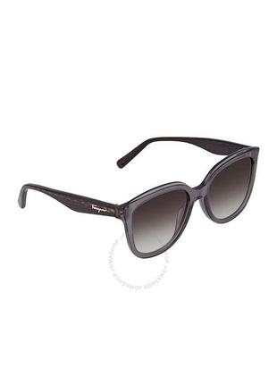 Salvatore ferragamo grey gradient square ladies sunglasses