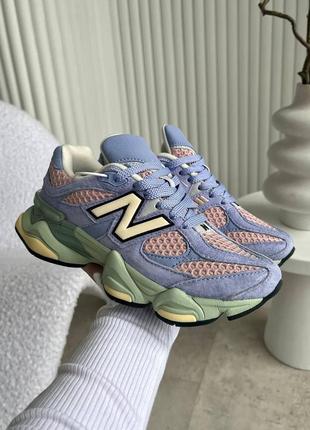 Женские кроссовки фиолетовые с зеленым new balance 9060 x the whitaker group missing pieces pack