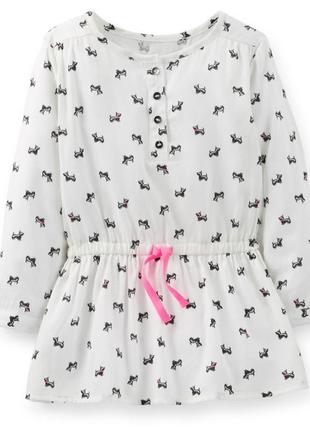 Туника реглан  платье рубашка блуза для девочки собачки картерс1 фото
