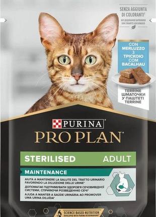 Purina pro plan sterilised вологий корм для стерилізованих кішок із тріскою 75 г