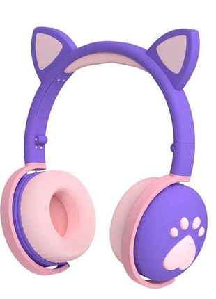 Навушники дитячі бездротові "cat" вк-1 з котячими вушками та led