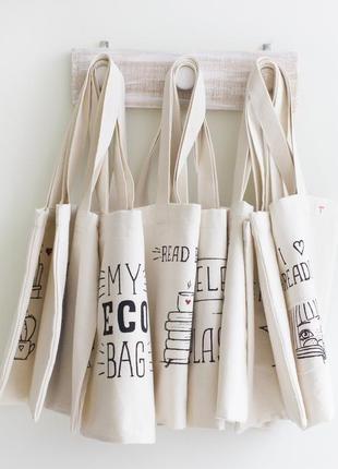 Еко сумка (органіка) з м'якого бавовни з малюнком. міська сумка шоппер для прогулянок і покупок10 фото