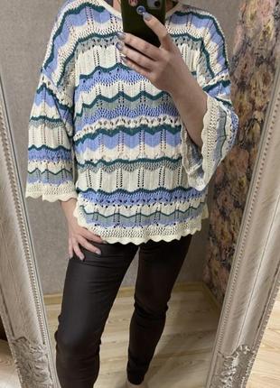 Классная трикотажная блуза с эластаном 54-56 размер