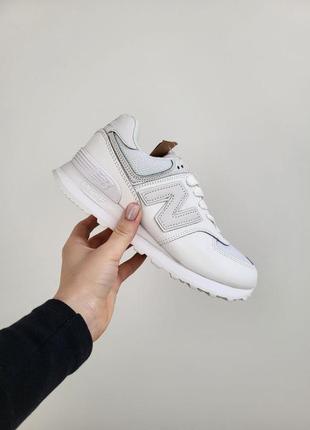 New balance 574 white1 фото