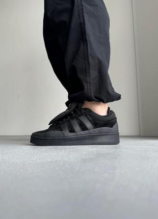 Замшевые кроссовки adidas campus x bad bunny black3 фото