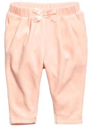 Дуже гарні велюрові штанці з бантом h&m